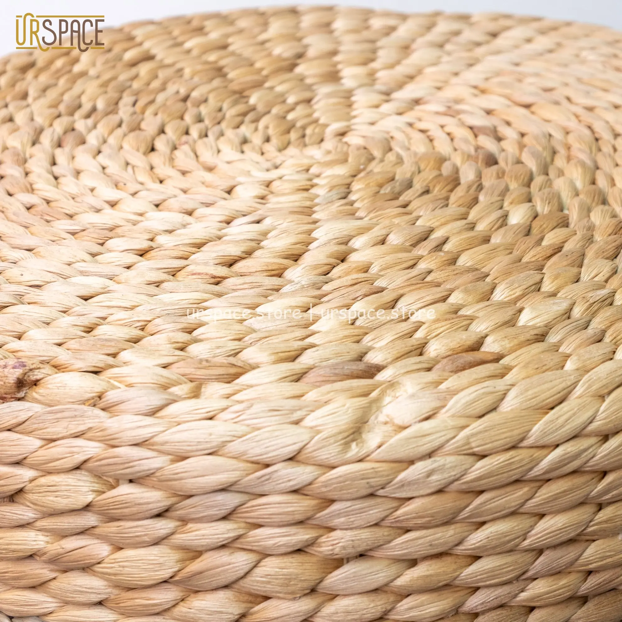 ODM/OEM support manufacture eco-friendly type stools ottomans Hand-woven Water Hyacinth Mix Seagrass Seating Stool from Vietnam