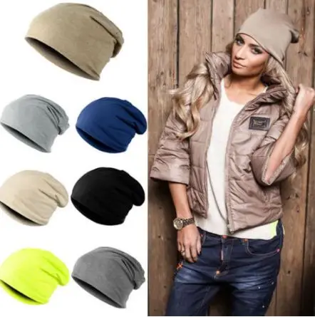 Cotton Blends Hip Hop Beanies For Girl Winter Cap  Winter Warm Ski Crochet Slouch Hat Cap Beanie Oversize