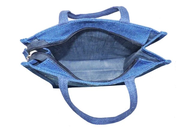 Jute fashion tote shopping bags novation bag gift bags with nice printing manufactured in India West Bengal cheap price