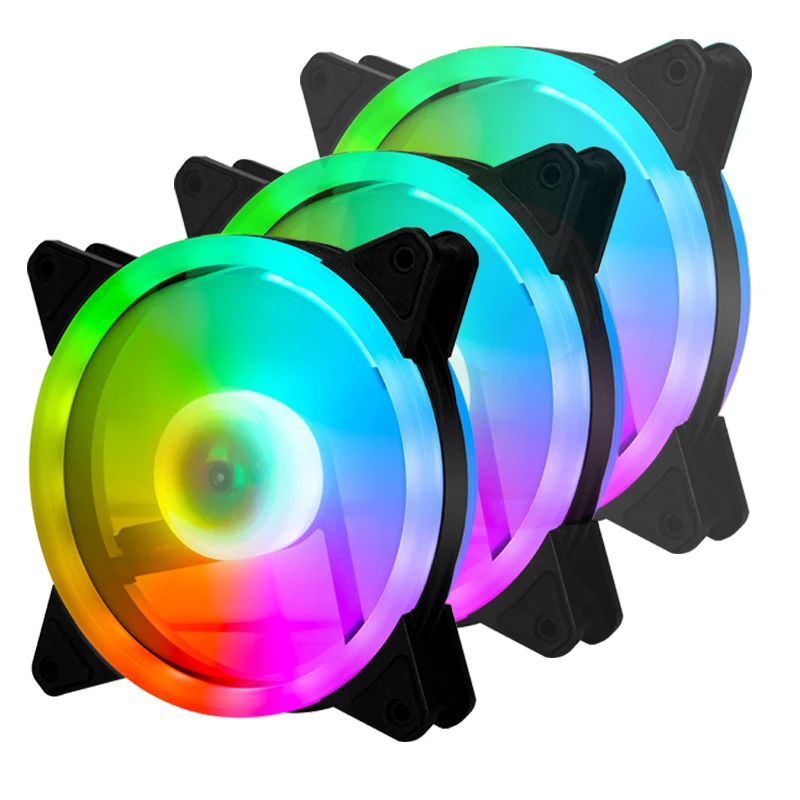 Ready To Ship 12V Computer Radiator Air Cooler Cooling Fans 3Kits Ventiladores RGB Fan 120mm AURA SYNC For PC Case