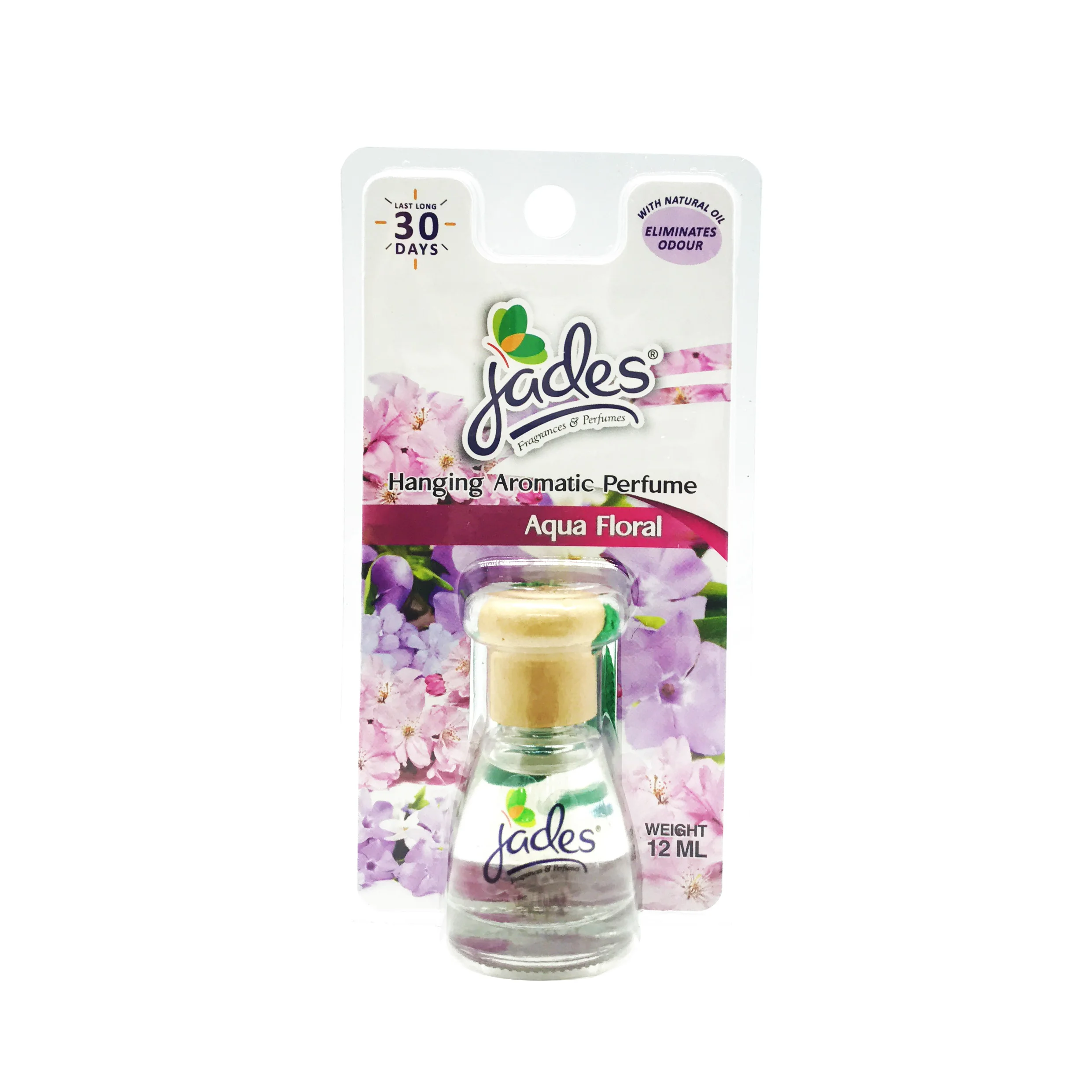 Car Air Freshener Hanging Aroma Perfume 12ml Jades - Lavender / Peach / Aqua Flora / Grapefruit / Lychee / Japanese Melon / Berr