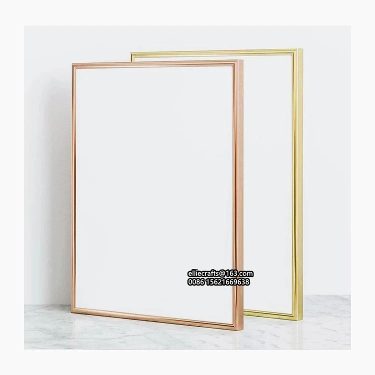40x50 40x60 50x70 60x80 70x100cm Large Size Rose Gold Metal Aluminum photo picture frame poster frame with passeparout