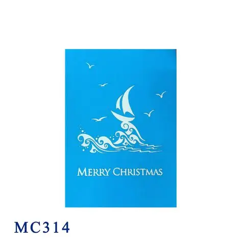 Santa On Boat 3D Pop Up card Christmas Handmade Vietnam Handicraft Christmas Greeting card Paper Gifts & crafts Top Trending