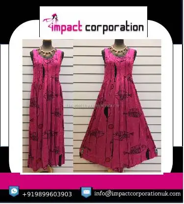 New trending Design Unique Style Long Maxi Fish Print Dress Sleeveless exclusive style Dresses