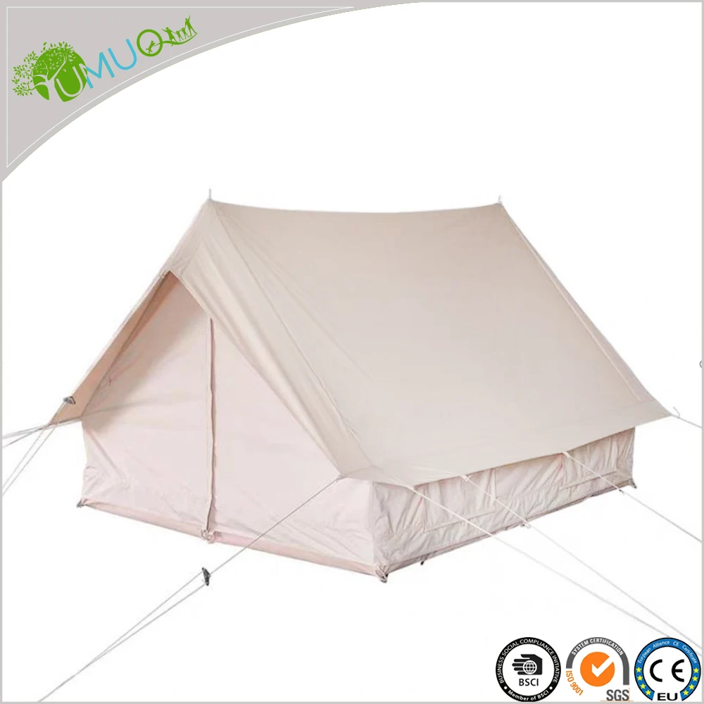 YumuQ 2.6M Waterproof Glamping Cotton Canvas Wall Tent, Luxury Camper Awning Tent for Outdoor Camping, Hotel