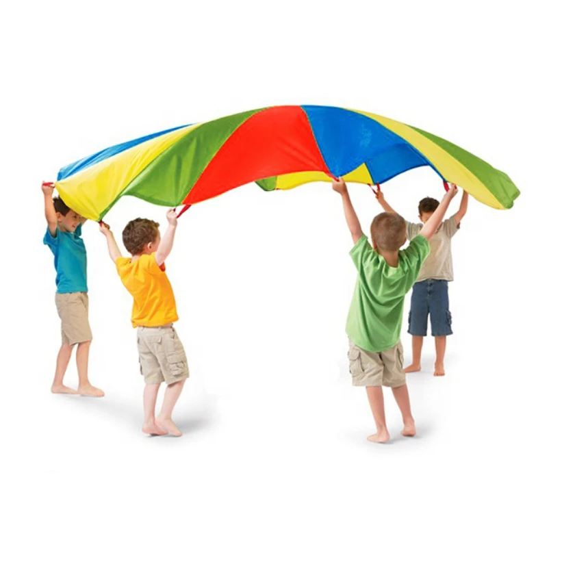 Hot Selling Multi Color Kids Parachute I 6 feet Play Parachute With Handles Multi color I Kids Play Parachute for outdoor Games