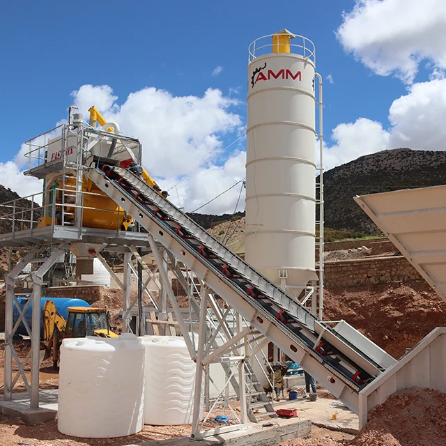 High Quality Compact 90m3/h Capacity Concrete Batching Plant for Sale. 2 Years warranty. Top-Notch After-Sales Service