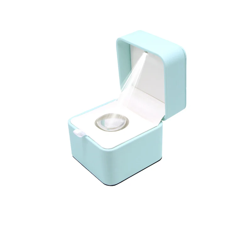 Wholesale Luxury pu Leather Packaging Wedding Ring Led Jewelry Box For Ring