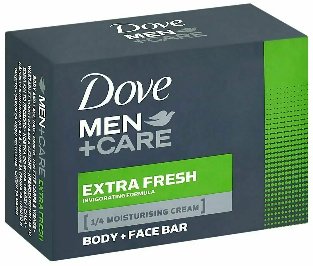 Dove Men + Care Extra Fresh Body & Face Bar Soap 100 g Invigorating Formula