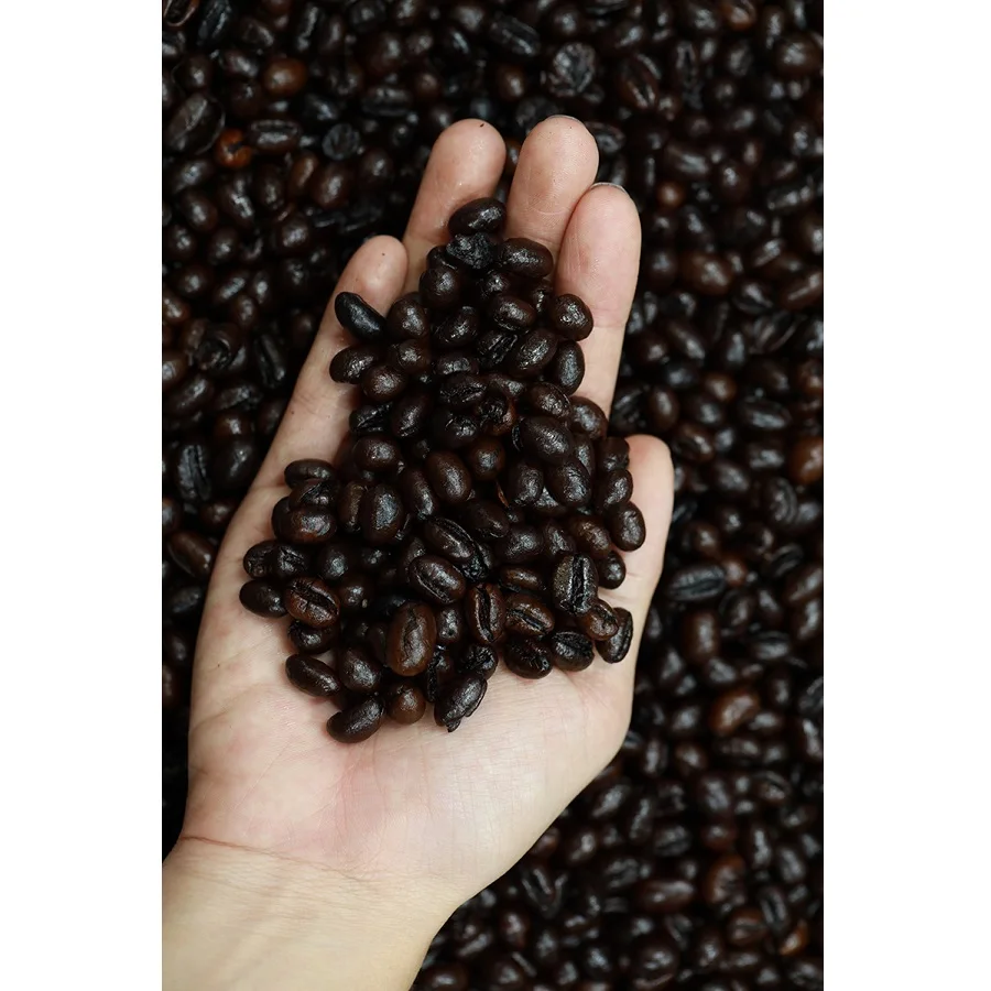 Жареные кофейные зерна, оптовая продажа, оптом, цельные коричневые Кули, зерна, дополнительное масло, лодированная соль, ингредиент