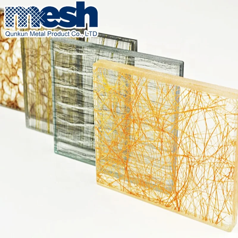 Tempered Laminated Glass Metal Wire Mesh For Room Decoration
