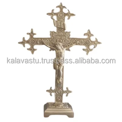 Best Quality of White metal Religious Cross in silver finish Decorative Wall Cross Metal Decorations for Home