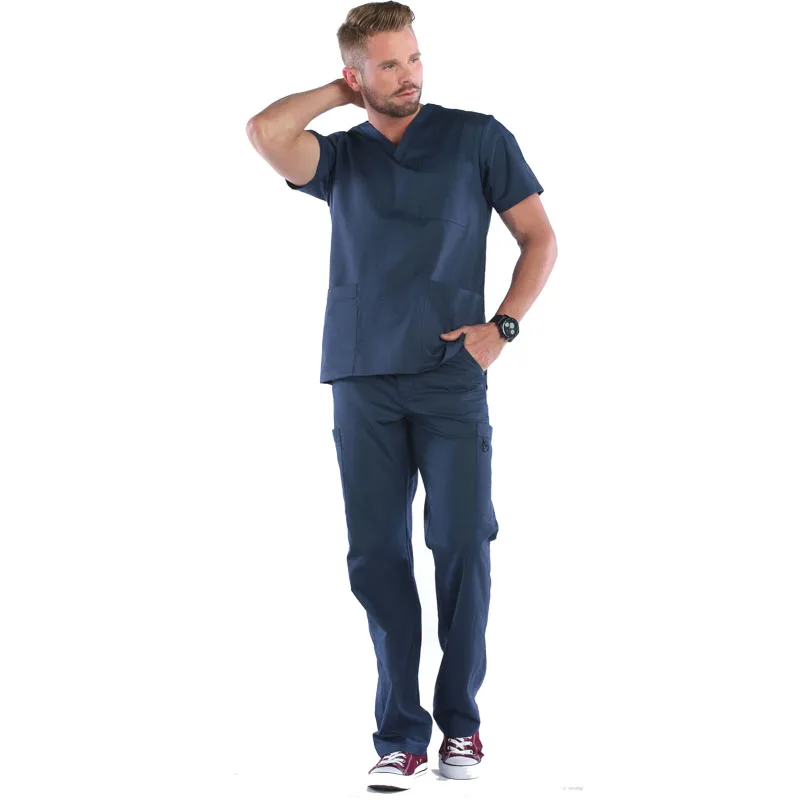 Scrub Men Scrubs Men Set Cheap Stretchy Spandex V Neck Hospital Uniform