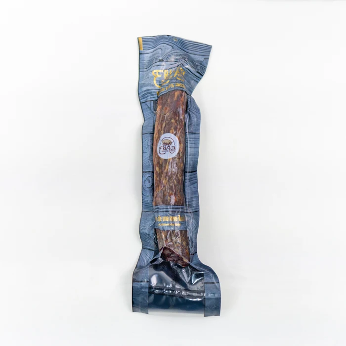 Spanish Iberian Cured Sausage. 100% Acorn fed. Food delicious black iberian pig. Salt cured. Salchichon Sausage rollers