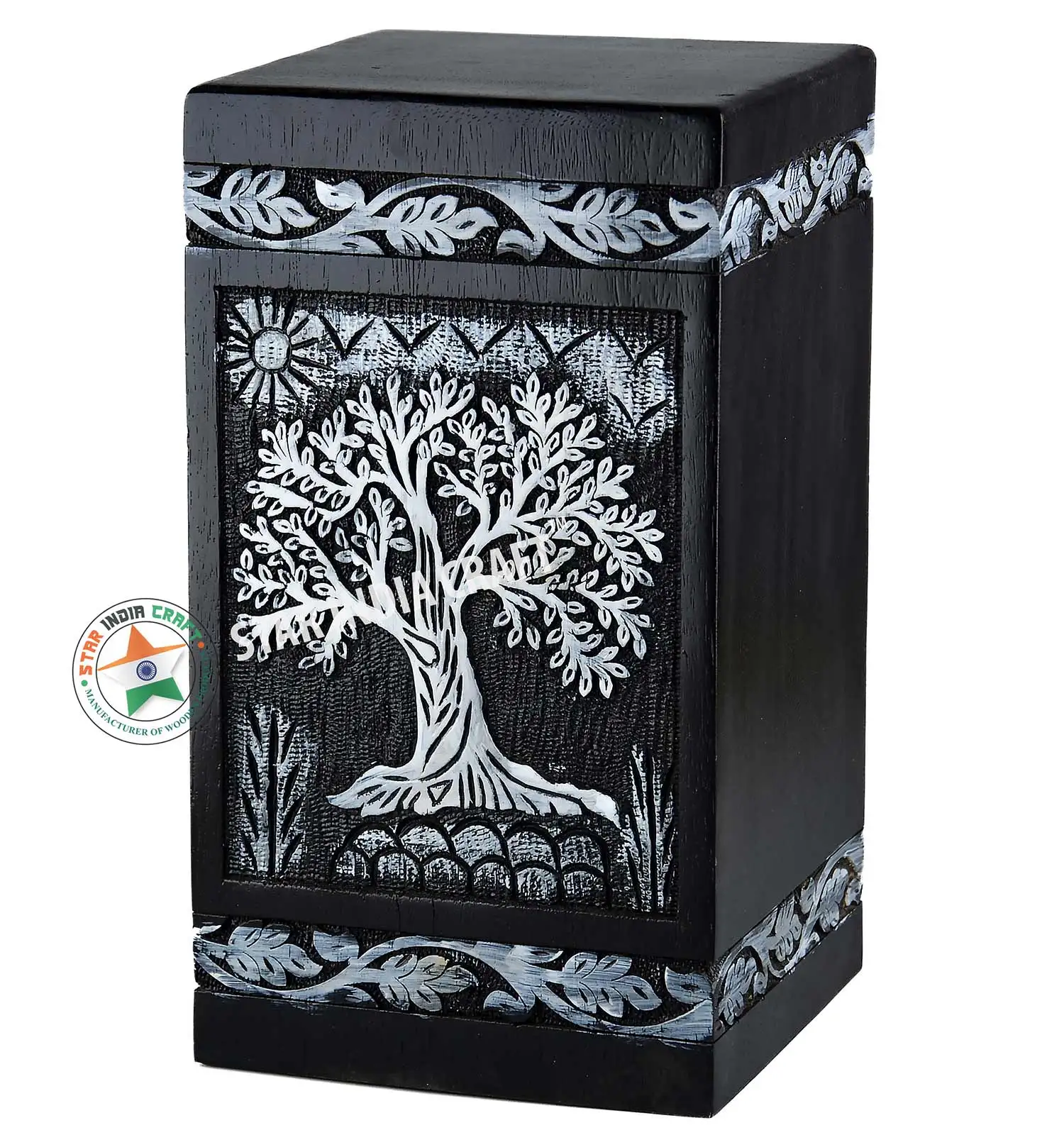 Handcrafted Wooden Urns for human ashes - - Tree of life Funeral urns for pets Dogs Cats - Wooden Box