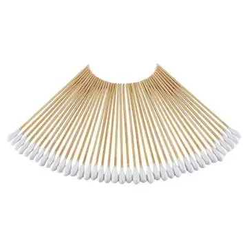 100 шт. ватные палочки 6 дюймов с бамбуковыми ручками ватный