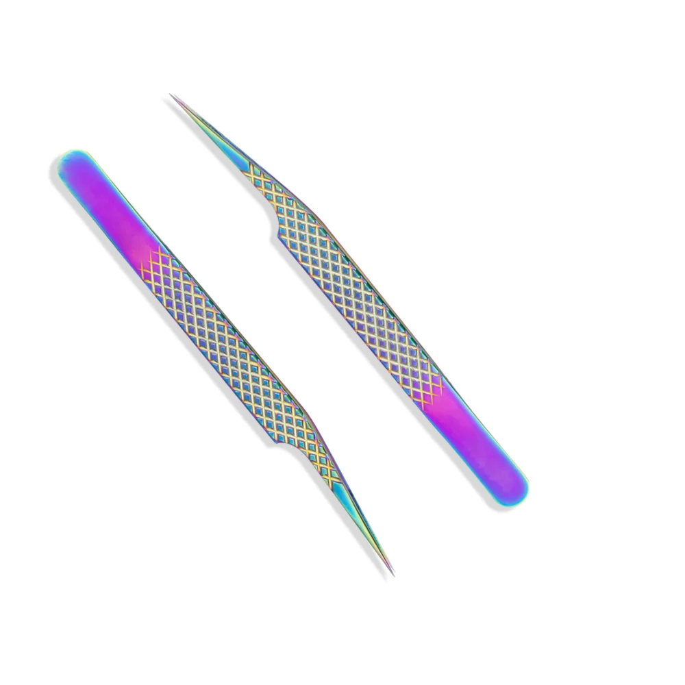 
Volume Tweezers Eyelash Custom Eyelash Tweezers Rainbow Volume Eyelash Extensions Curved Isolation Lash Tweezers 