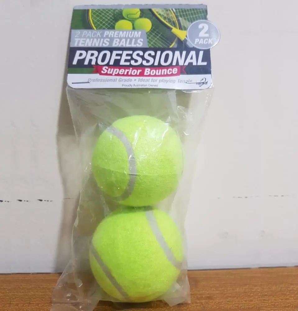 Tennis Ball Fluorescent Green Color Made of Natural Rubber & Felt Surface Pack of 2 Balls For Tennis Game