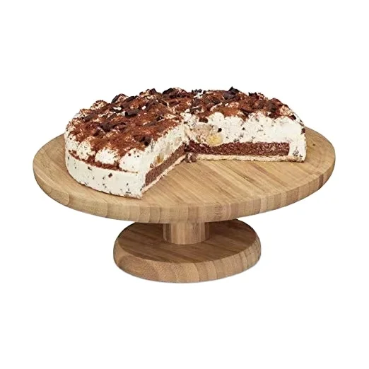 Natural Wood Cake stand for cake making  wooden Printed Top cake Stand  Cupcake Display Wooden Stand  Serving Platter Board
