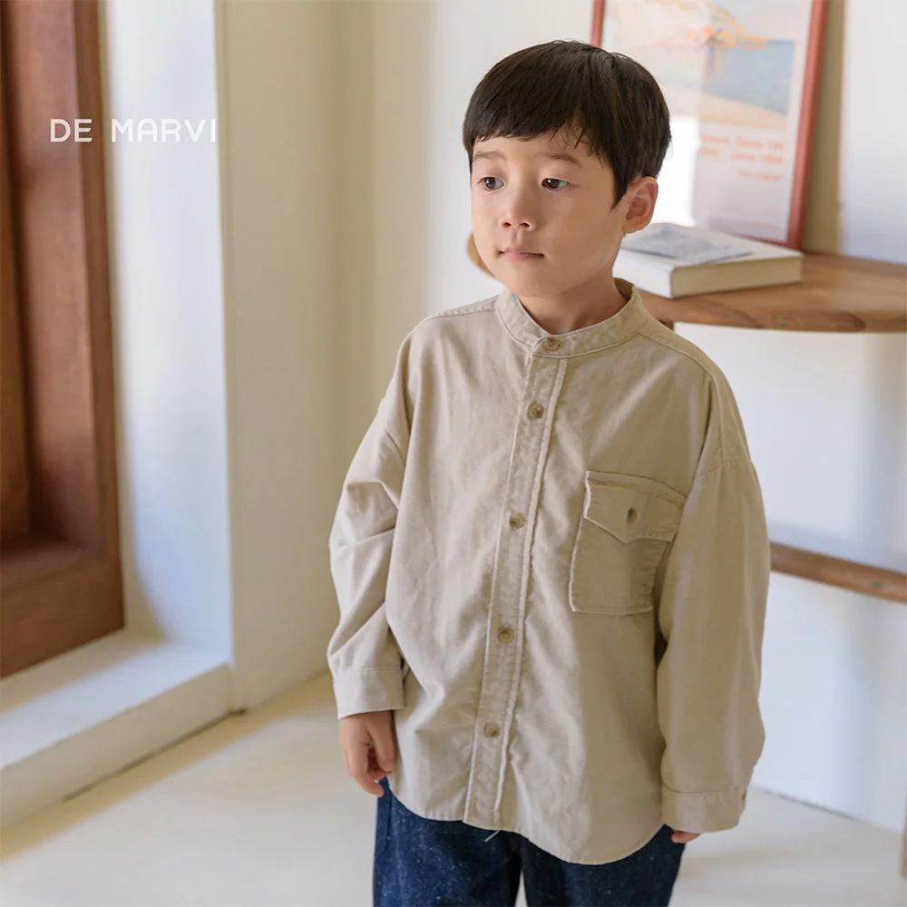 DE MARVI Kids Toddler Corduroy Long Sleeve Casual Shirts Boys Autumn Clothing Wholesale Korean Manufacturer MADE IN KOREA