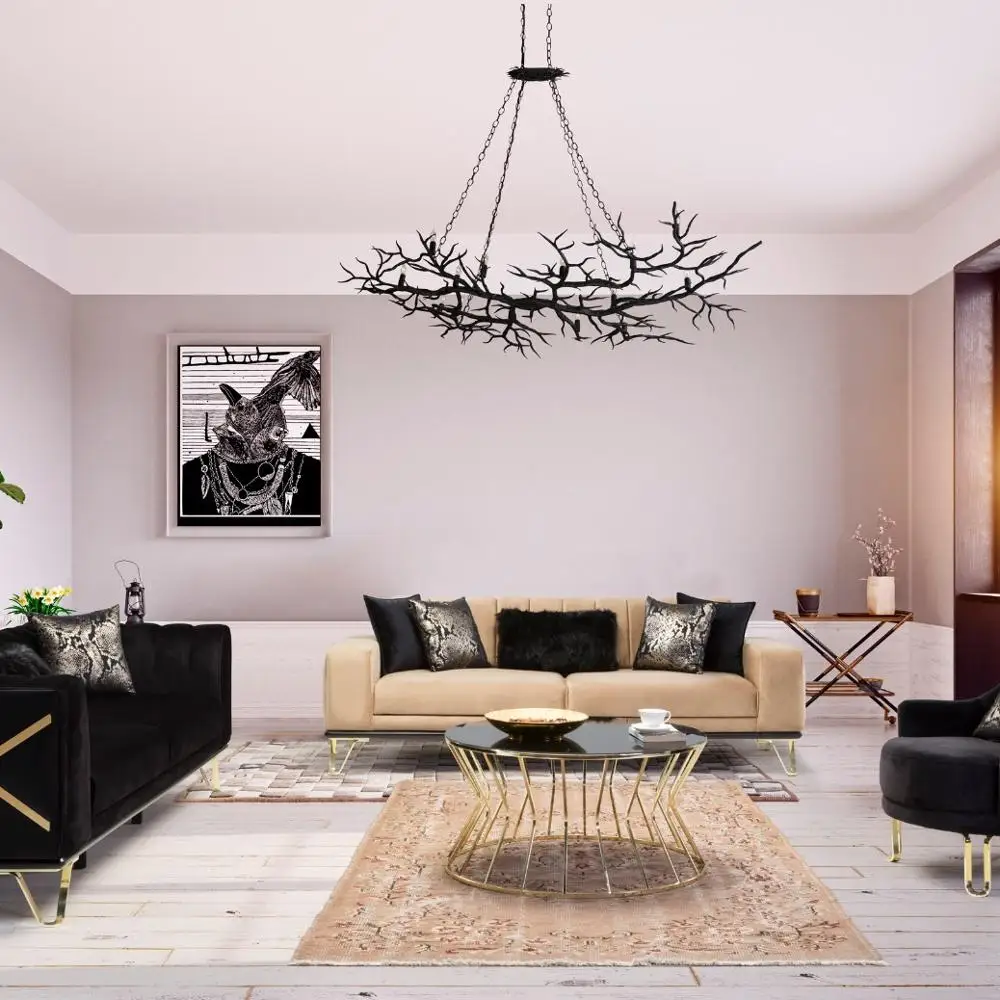 
Foshan High Quality Home Furniture Living Room Furniture Sets Sofa Set Luxurious Wooden Turkish LZA26 