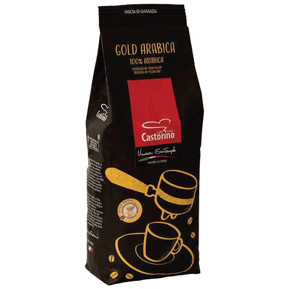 Высококачественная смесь кофейных зерен, золото ARABICA Caffe Castorino 100% ARABICA для дома/HO.RE.CA.