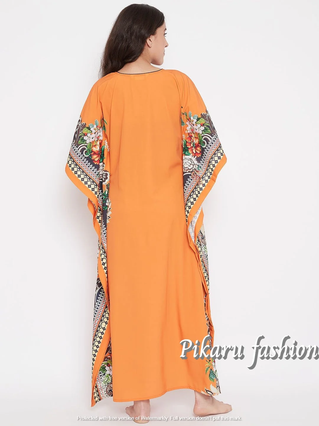 Новинка женская пляжная одежда с принтом в богемном стиле Желтый Цветочный кафтан свободный облегающий длинный атласный