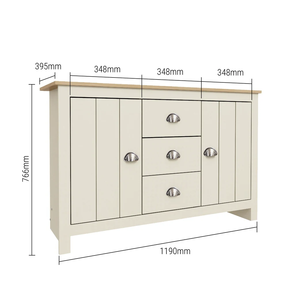 Multi purpose Sideboard - LEXINGTON Series - 3.9ft - Display Cabinet - Multifunctional Side Table for living room