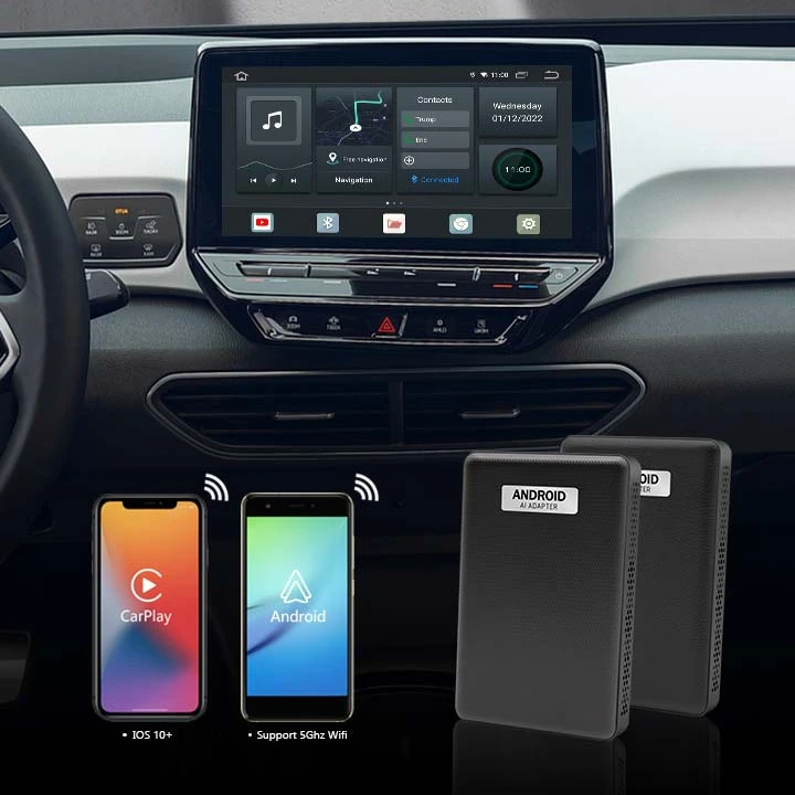 Cartizan New Auto Multimedia Player Box Android 10.0 4+64G AI Box carplay adapter Android box Plug and Play