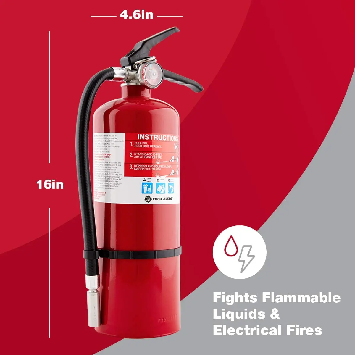 CARBON DIOXIDE EXTINGUISHERS RECHARGEABLE Fire Extinguisher with Hose & Easy Mount Bracket Dry Chemical Rechargeable