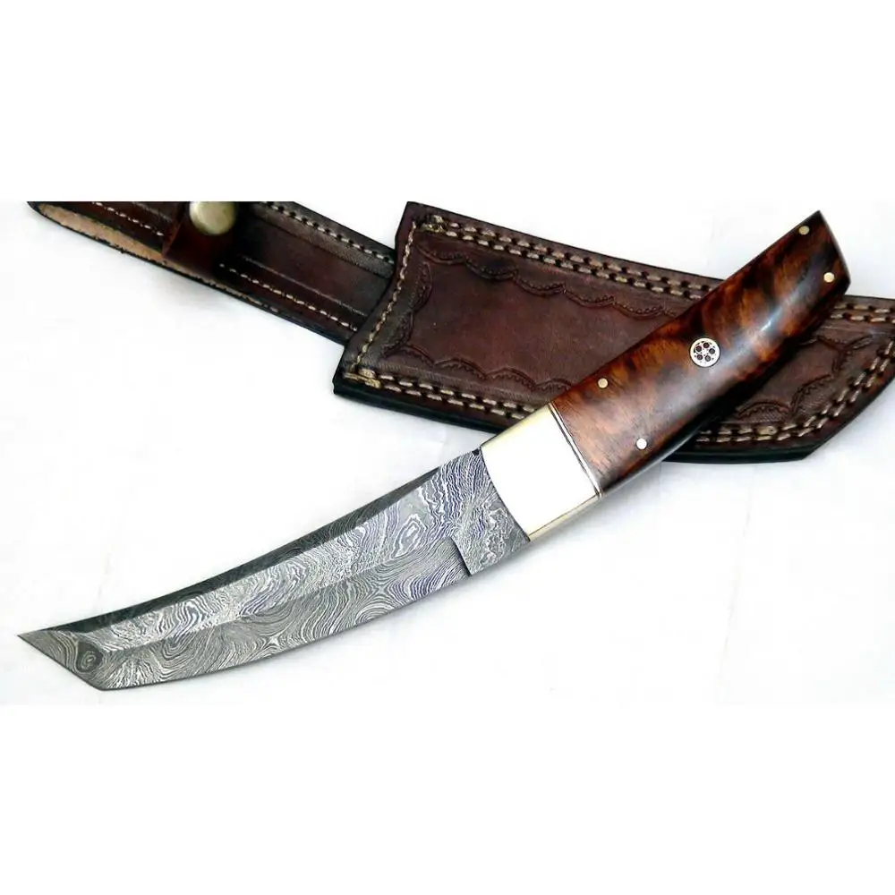 
 Изготовленный На Заказ нож ручной работы из дамасской стали, кованый охотничий нож с ручкой из розового дерева NE 728  