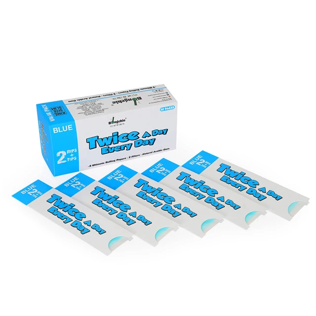 Дважды в день на каждый Синяя бумага для курения конуса с фильтром из парфоры синем цвете бумагой клейкой стороной