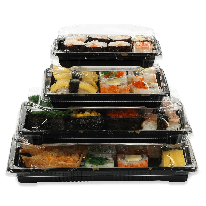 Disposable PS BOPS Plastic Take Away Japanese Sushi Tray Food Sushi Box