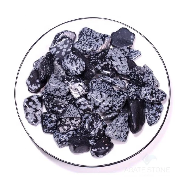 Snowflake Obsidian Polished Gemstone Chips Energy Healing Crystal | Bulk Healing Crystal Stones from Agate Stone Export