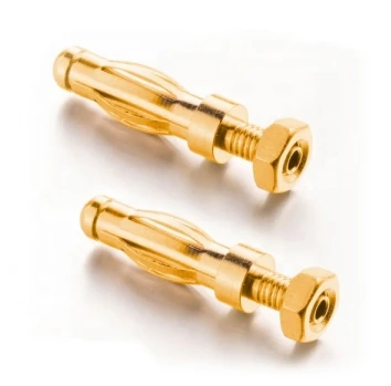 4mm gold or nickle plated brass banana plugs bullet banana connector thread