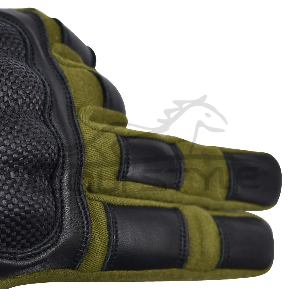 Canbera стрельба из коровьей кожи мотоциклетные перчатки ладони задняя Номекс И Кевлара на кончик пальца цвета: черный зеленый замечательный открытом воздухе армия Лучший Тактические