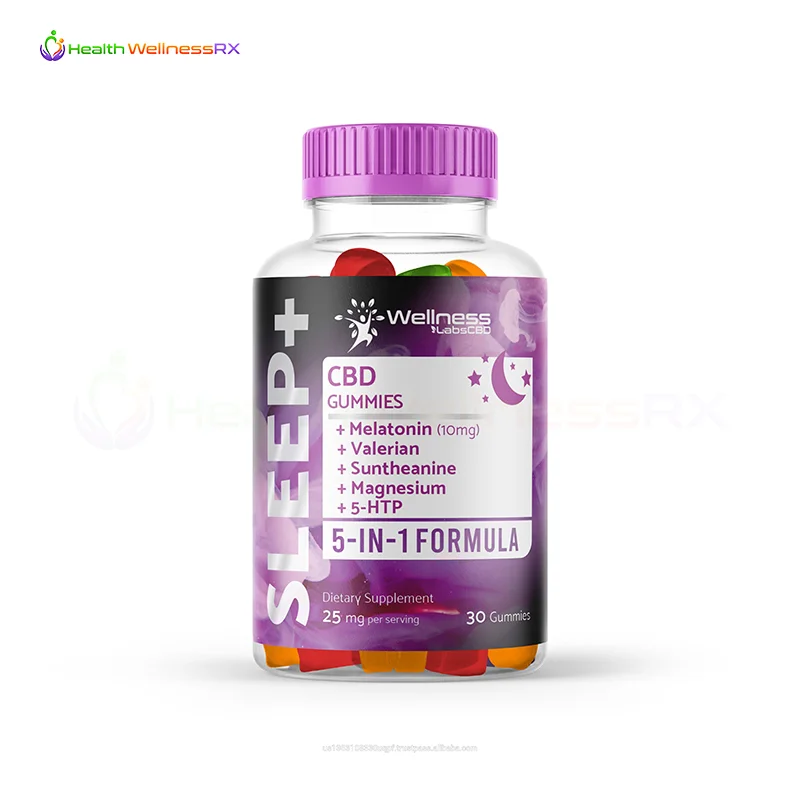 
CBD Gummies Tincture Drops for Sleep & Restlessness with Melatonin, Valerian, 5-HTP, Suntheanine, Magnesium - 25mg 