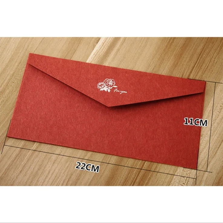 Custom Red Colorful Felt Manila Waxed Paper Envelope