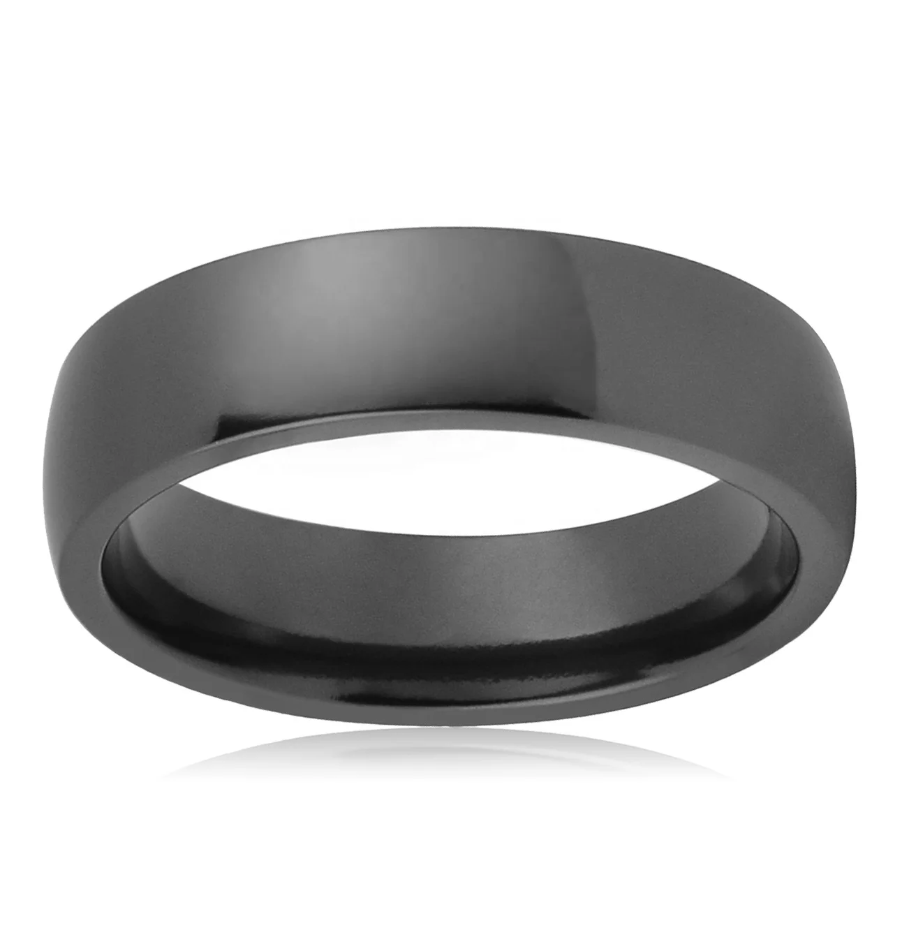 Simple Black Zirconium Rings Blank for Inlay