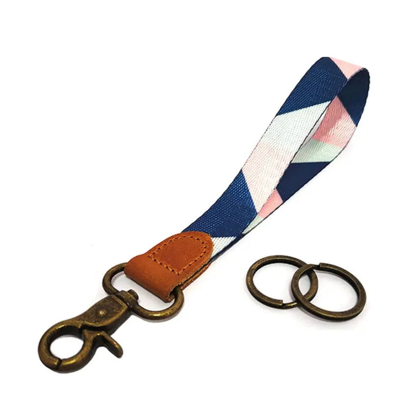 Manufacturer Custom Printed Soft Polyester Wristlet Keychain Wrist Strap