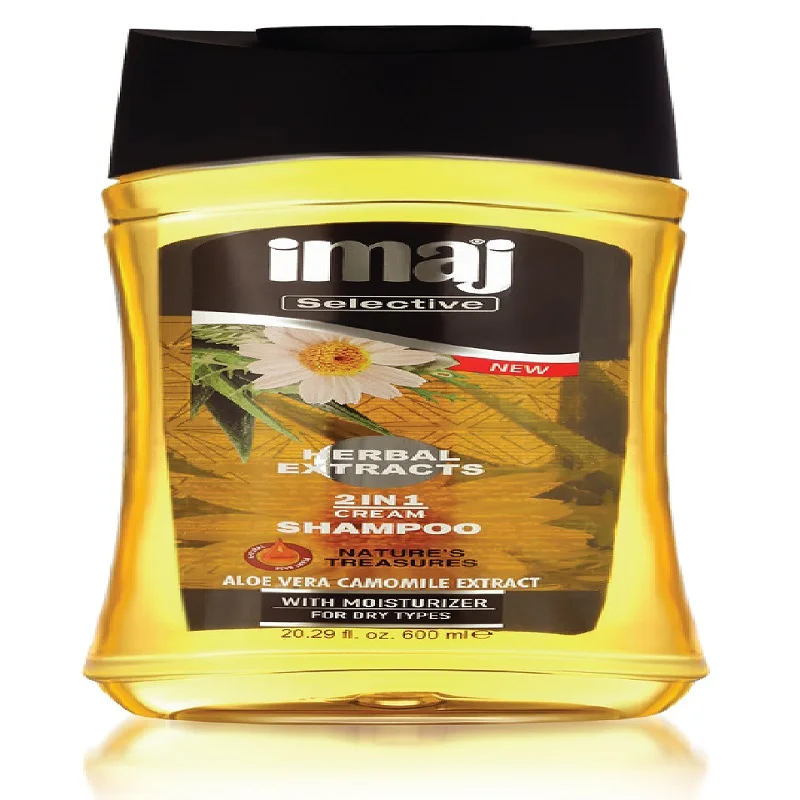 SHAMPOO IMAJ HERBAL 600 ML herbal formula 2in1 hair shampoo with Aloe Vera Camomile Extracts for Dry Hair