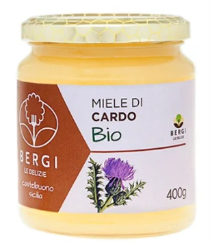 
Italian Sicilian ORGANIC HONEY - Miele Biologico - Bergi - 400 G JAR 