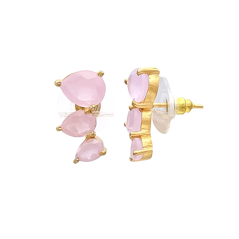 Rose Chalcedony Women Best Gift Beautiful Gemstone Earrings