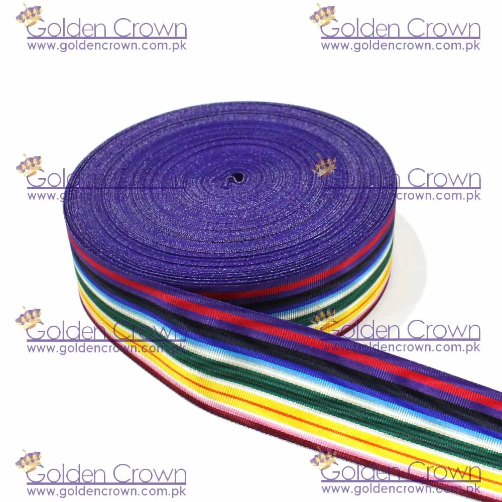 Радужная муаровая полосатая корсажная лента | Поставщик масонской ленты
