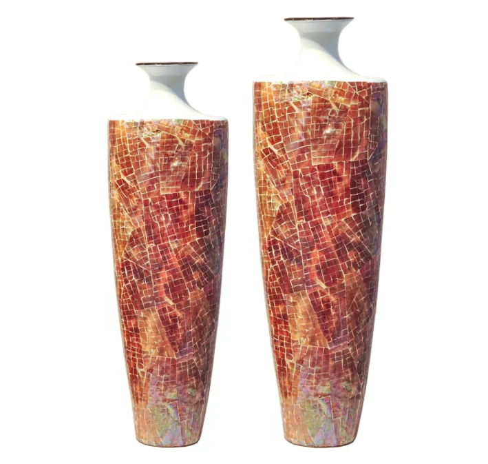 Wholesale mother of pearl shell flower vase low cost in vietnam