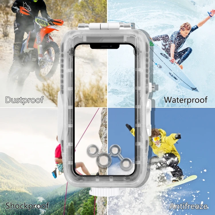 PULUZ 40m Waterproof Diving Case for iPhone 13 13 Pro 12 12 Pro Photo Video Taking Underwater Phone Diving Case