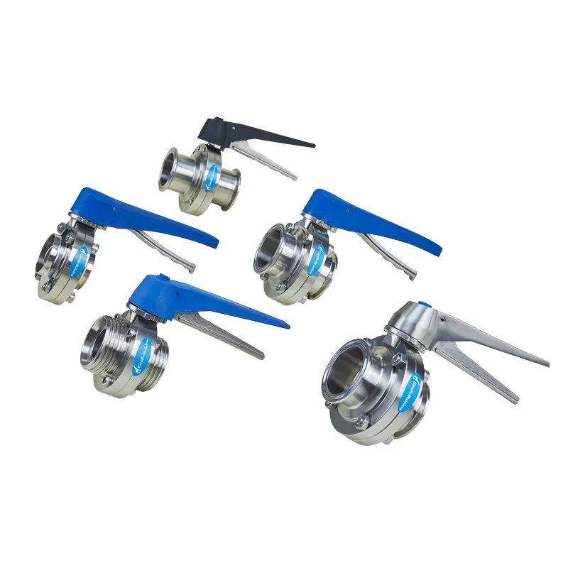 Factory Direct Manual Butterfly Valve Thread End With Multi-Position Blue Plastic Lever Handle type B