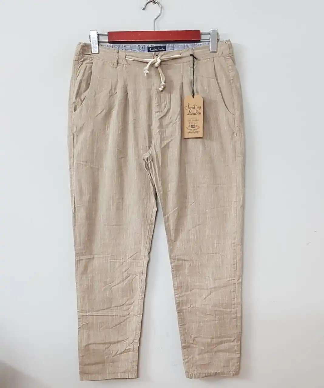 Overstock Garments Surplus Leftover Apparels Original Branded Labels Mens Remi Cotton Casual Pants Bangladesh Stock Lot