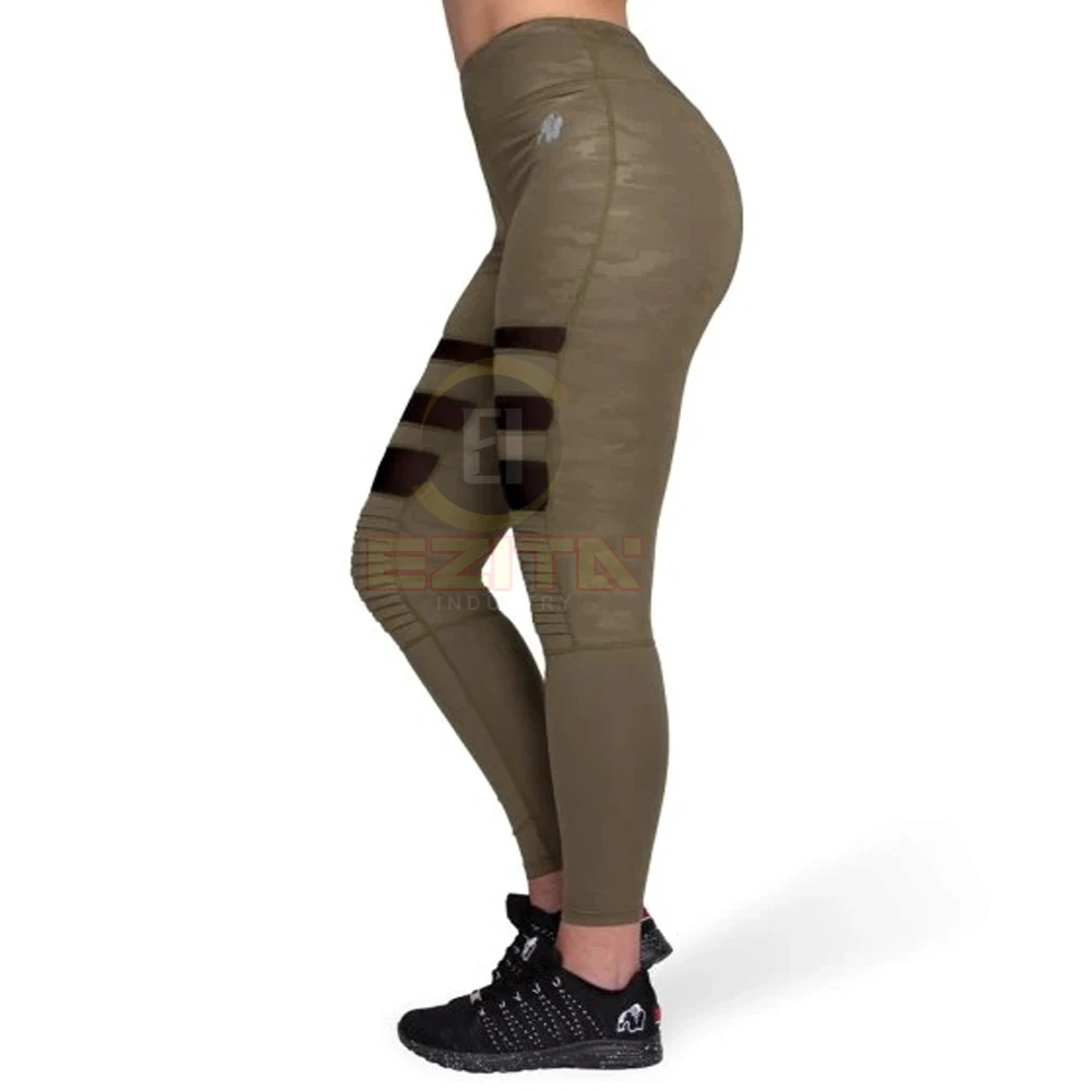 Велосипедные колготки Savanna черные/хаки камуфляжные леггинсы для девочек