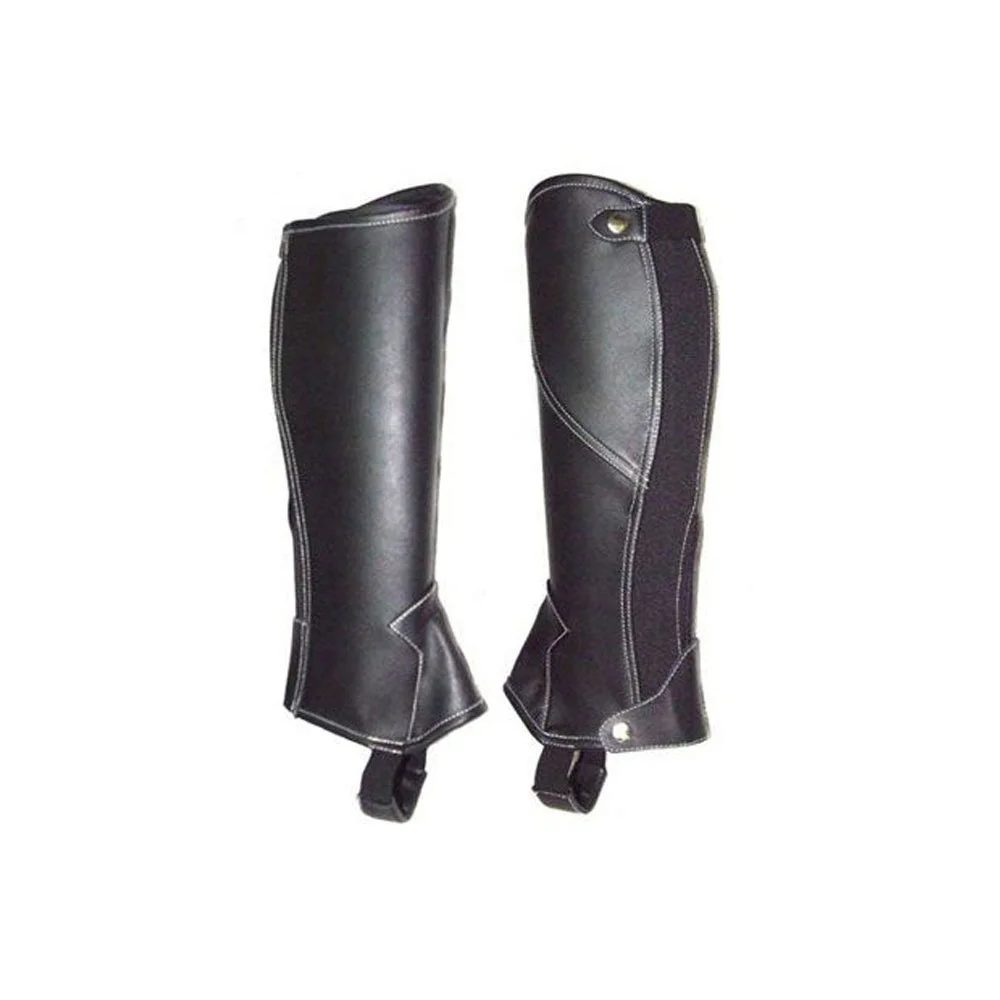  Horse Riding Half Chaps Suede Leather Equestrian Body Protector Equipment Genuine